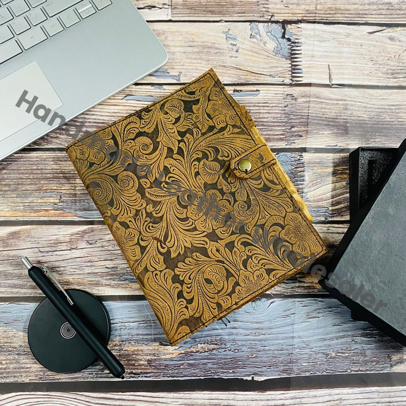 Rustic Handmade Notebook, Garden Flower Design