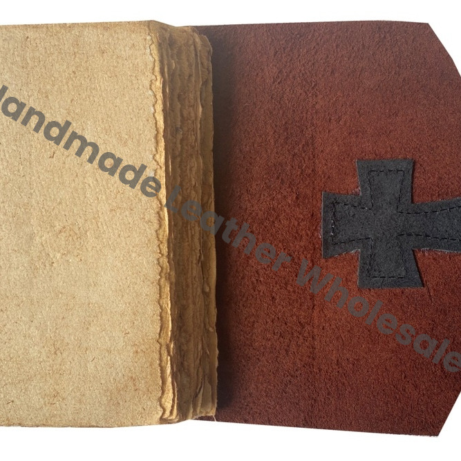 Rustic Leather Journal Jesus Christian Cross Handmade Ecofriendly Paper Religious Christening Gift Mens Travel Gratitude Journal