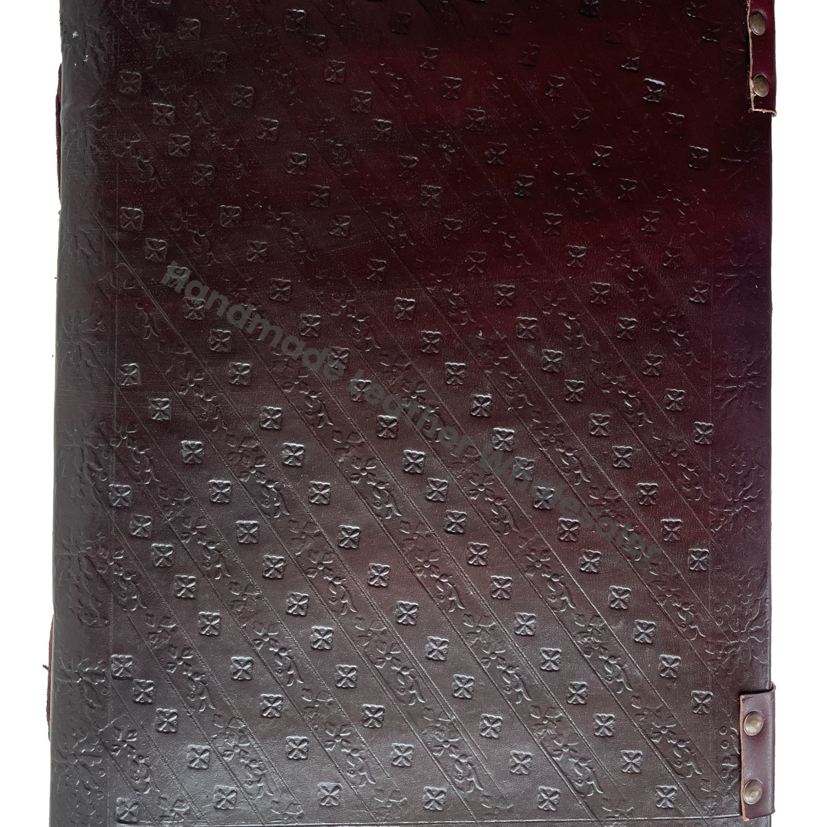 Seven Stone Brown Leather Embossed Handmade Journal Thermal Recyclable Handmade Cotton Paper-Hard Cover Gift Writing Notebook