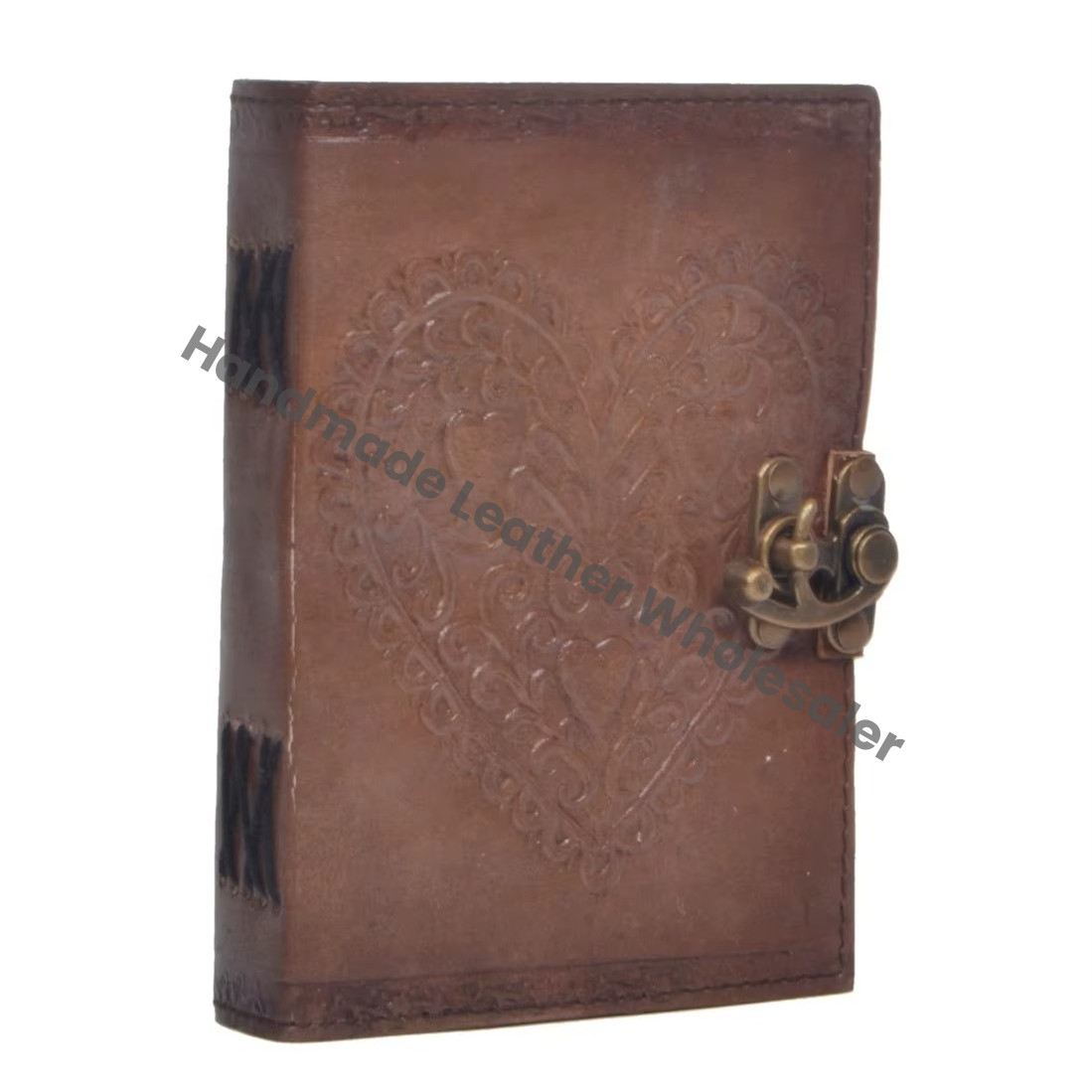 Heart Leather Hardcover Journal Embossed Gift Notebook Charcoal Recyclable Paper Custom Logo