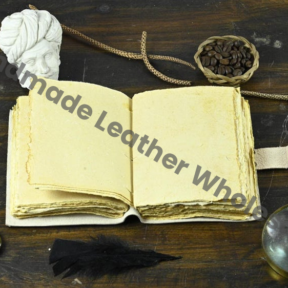 Skull Grimoire Leather Journal Witchcraft Book of Shadows | Celestial Wiccan Spellbook, Gothic Pagan Witchy Gift Diary