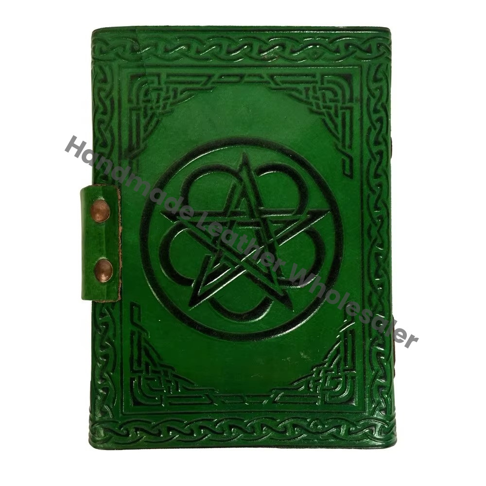 Spider Leather Hardcover Journal Vintage Handmade Green Black Notebooks Woman Large Gift Book Spell Sketchbook Supplies Diary