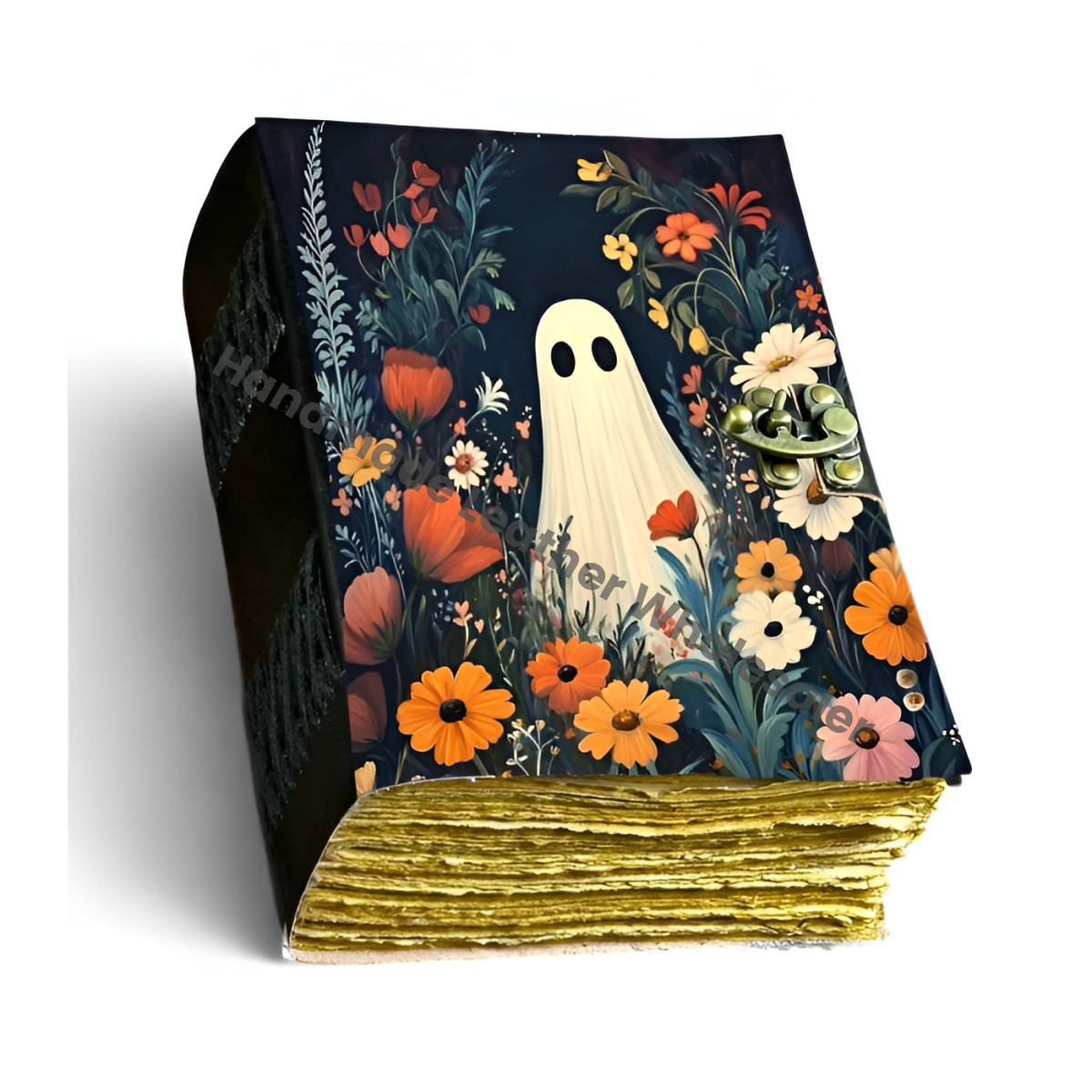 Spooky Ghost Leather Journal: Gothic Halloween Keepsake