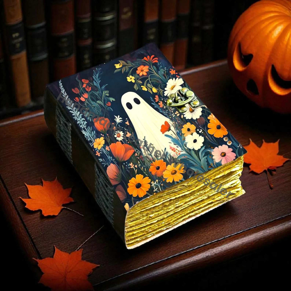 Spooky Ghost Leather Journal: Gothic Halloween Keepsake