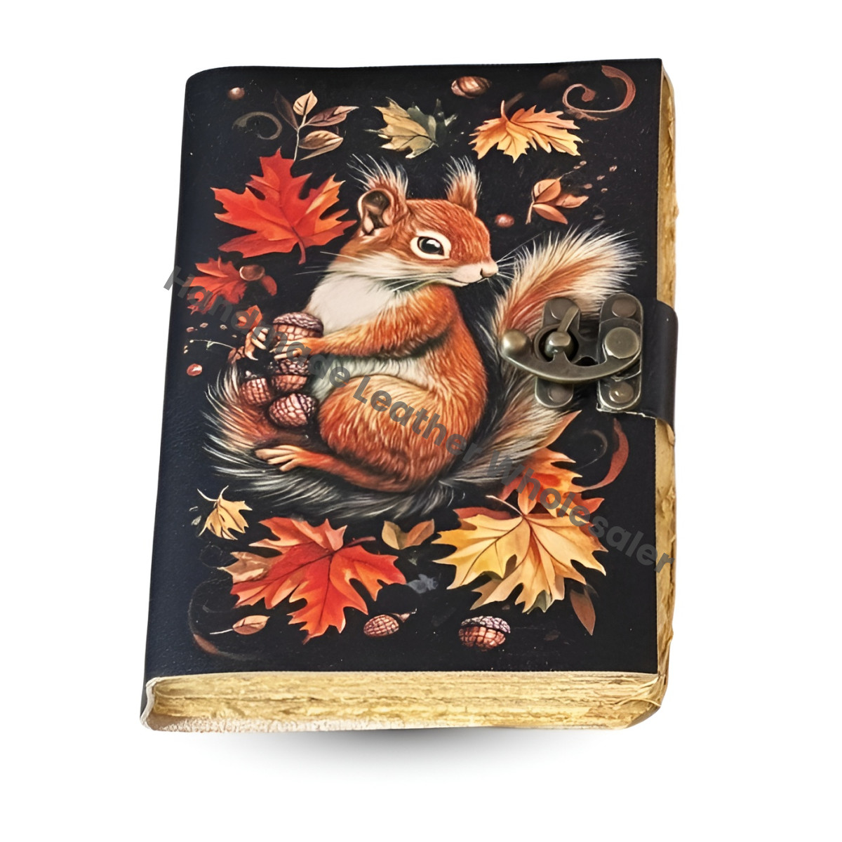 Squirrel Leather Journal: Vintage Handmade Grimoire Book of Shadows