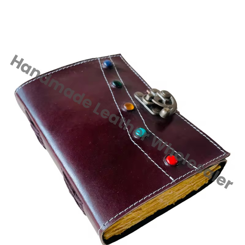 Stone Leather Hardcover Journal Notebook for Men Women Gift Custom Logo Unlined Pages Recyclable Handmade Cotton Paper