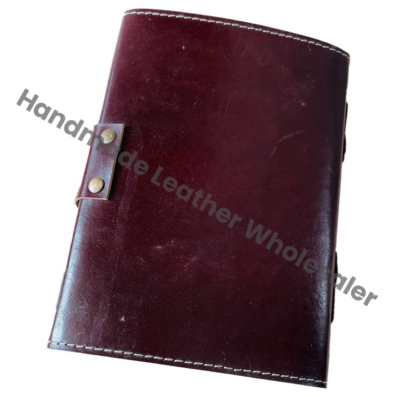 Stone Leather Hardcover Journal Notebook for Men Women Gift Custom Logo Unlined Pages Recyclable Handmade Cotton Paper