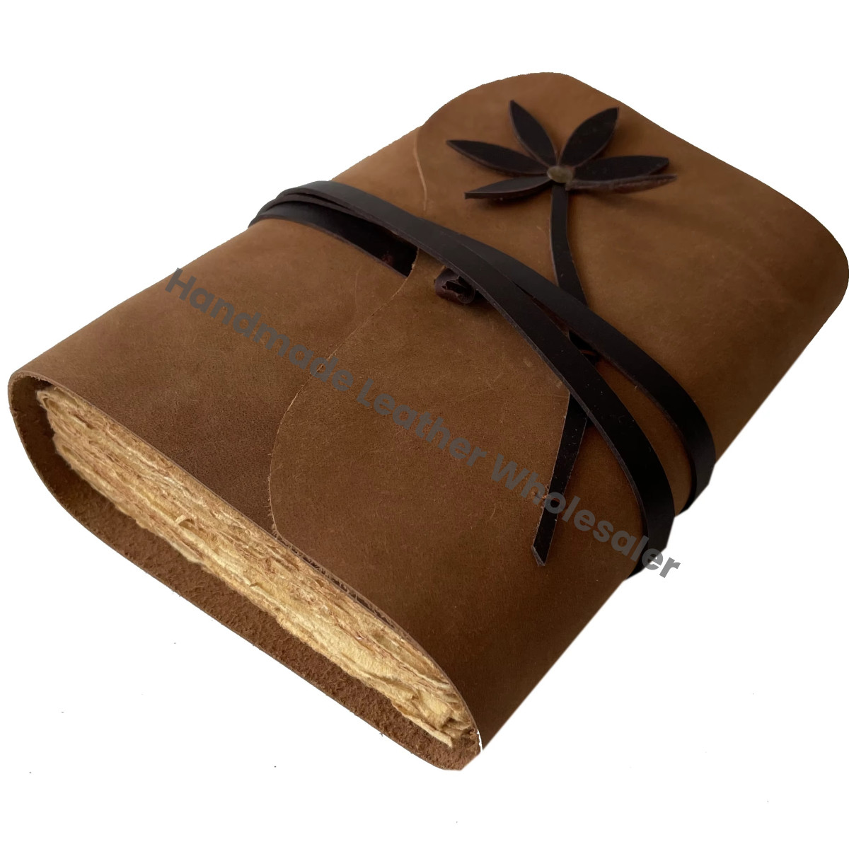 Strap Leather Journal Handmade Vintage Soft Blank Book Notebook Sketchbook Diary Personalized Deckle Edge Journal