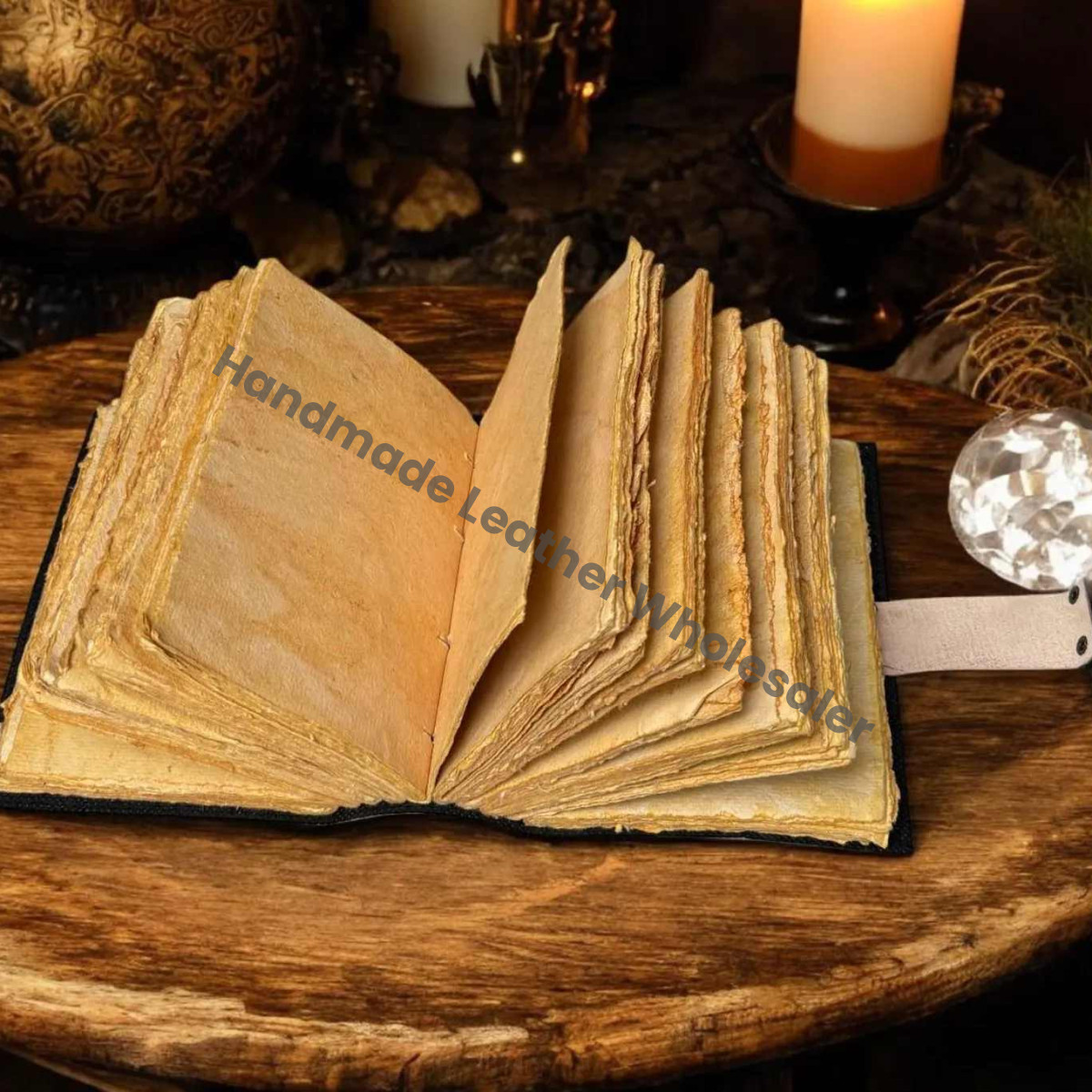 Tha Evil Eyes Leather Grimoire Journal: Wiccan Book of Shadows Witchcraft Spell book & Wiccan Pagan Gothic Journal