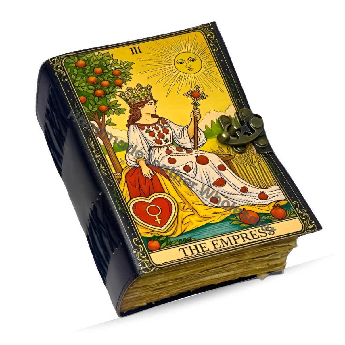 The Empress Grimoire Leather Journal – Book of Shadows, Handmade Vintage Witchcraft Spellbook, Wiccan Pagan Gothic Gift