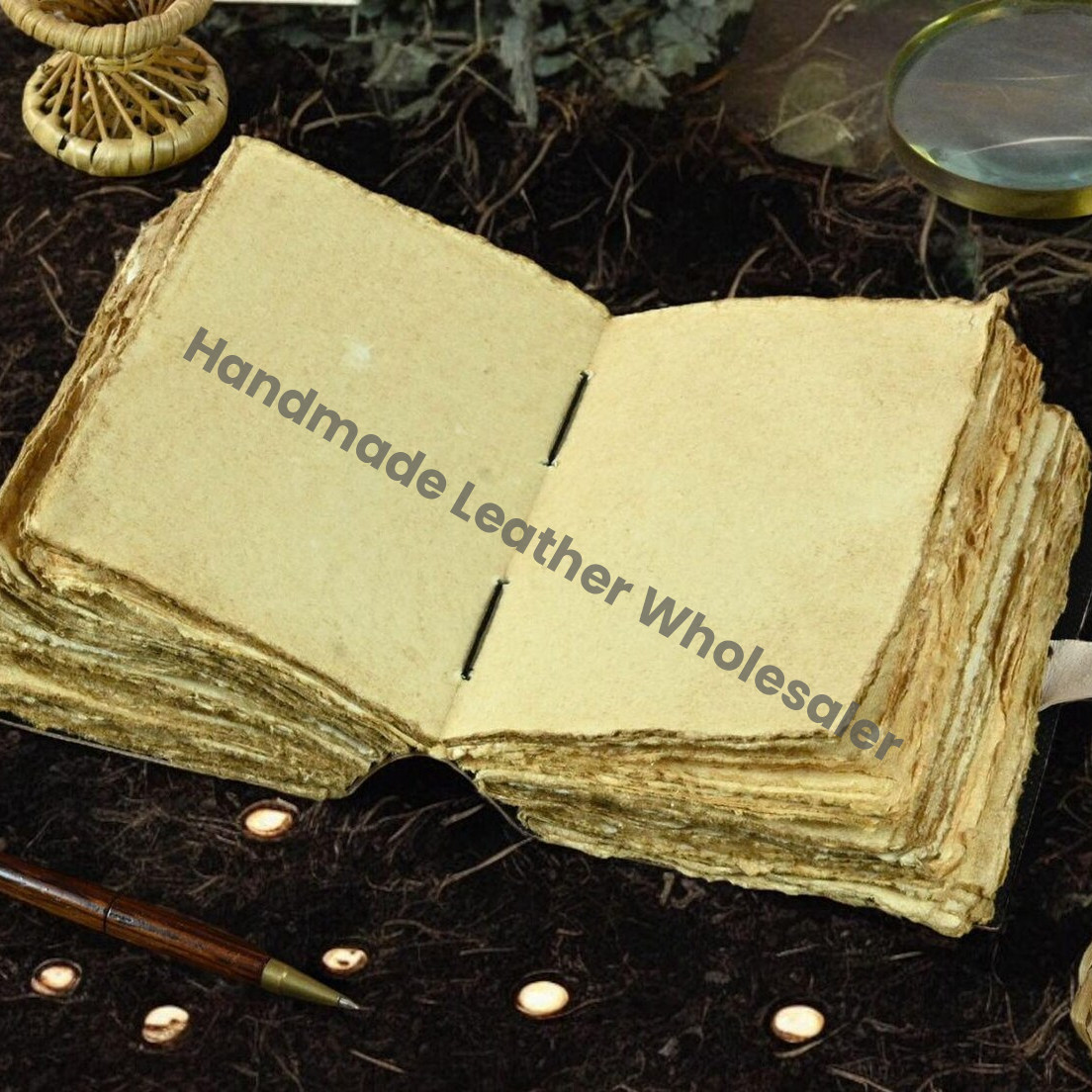 The Lover Leather Grimoire: Celestial Book of Shadows - Vintage Lock