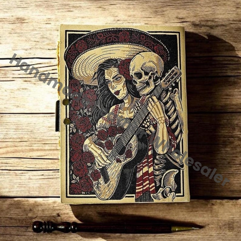 The Lover Leather Grimoire Handmade Book of Shadows Vintage Spellbook Gothic Wiccan Pagan Magic Journal Gift, Occult Writing Gift