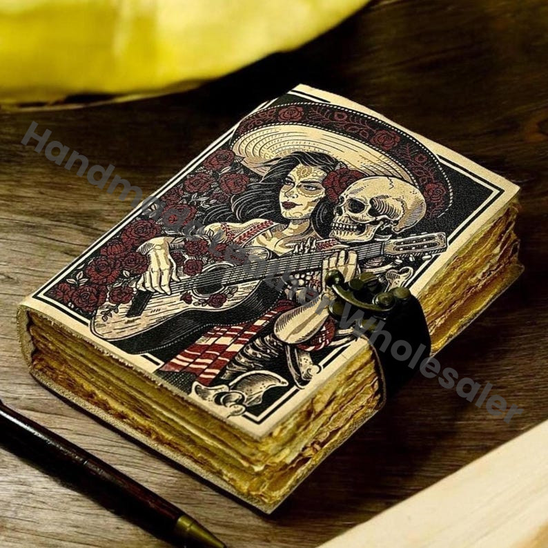 The Lover Leather Grimoire Handmade Book of Shadows Vintage Spellbook Gothic Wiccan Pagan Magic Journal Gift, Occult Writing Gift