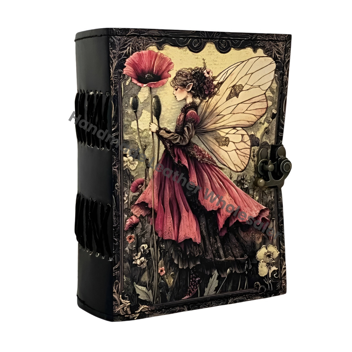 Handmade Fairy Leather Grimoire –Blank spell Book of Shadows Witchcraft Journal, Wiccan Pagan Notebook, Daily diary Magic Journal Gift