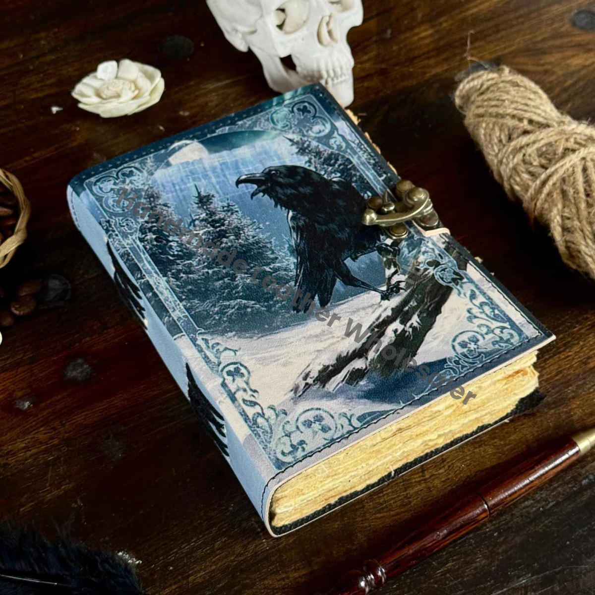 The Raven Leather Journal – Gothic Grimoire, Book of Shadows