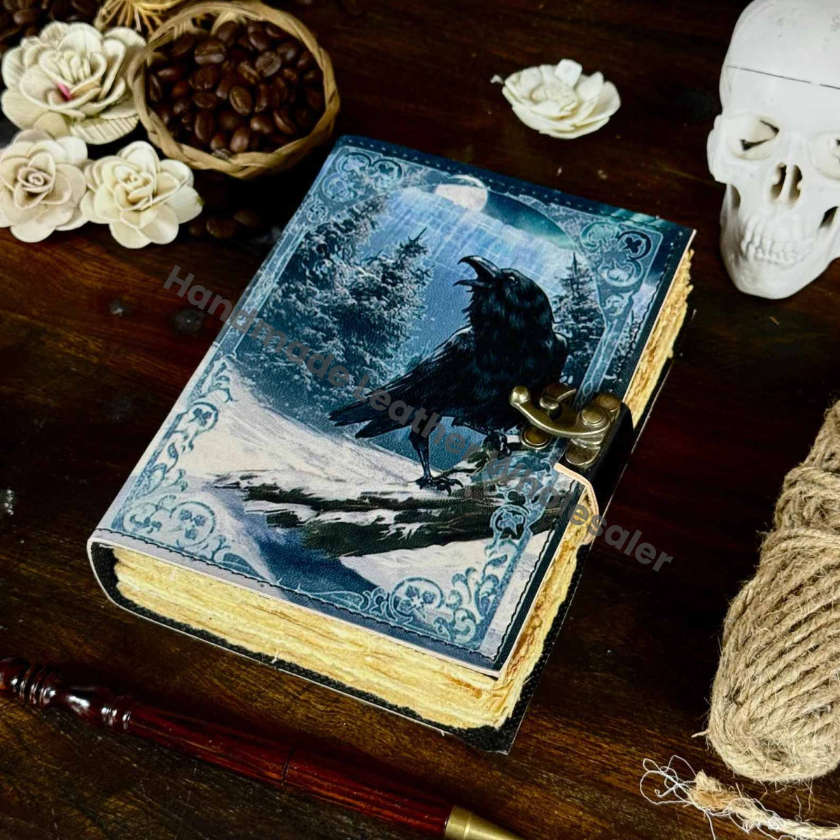 The Raven Leather Journal – Gothic Grimoire, Book of Shadows