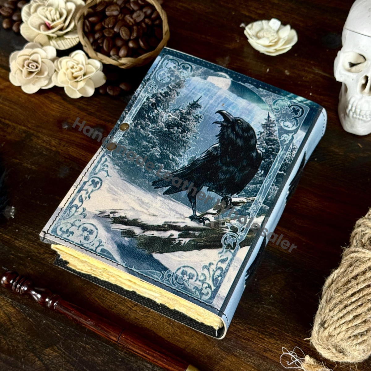 The Raven Leather Journal – Gothic Grimoire, Book of Shadows