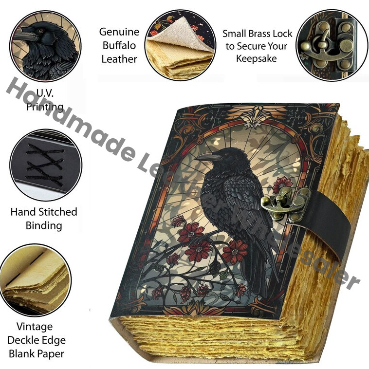 The Raven Leather Journal: Gothic Grimoire Book of Shadows