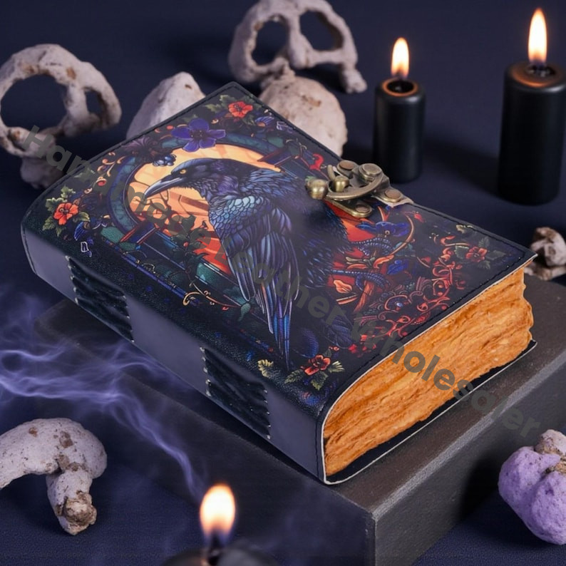 The Raven Leather Journal – Gothic Grimoire Book of Shadows