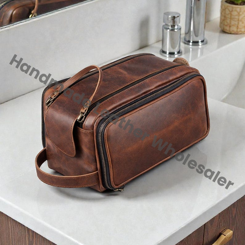 Toiletry Bag Personalized Leather Dopp Kit: Travel , Groomsmen Gift for men