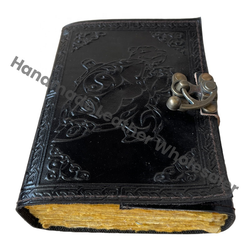 Tortoise Journal Handmade Unique Leather Spiral Binding Hardcover Notebook Black Gift Vintage Sketchbook Office Supplies