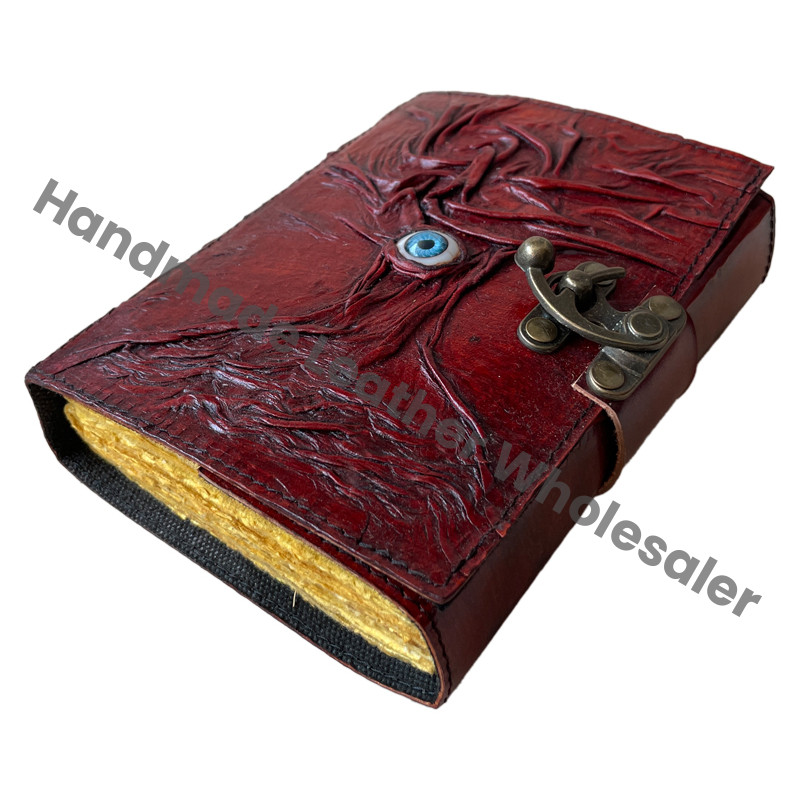 Tree Life Journal Hocus Pocus Book Spell God Eye Handmade Recycled Deckle Paper Magical Blank Pages Hard Leather Cover