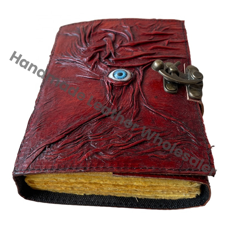 Tree Life Journal Hocus Pocus Book Spell God Eye Handmade Recycled Deckle Paper Magical Blank Pages Hard Leather Cover