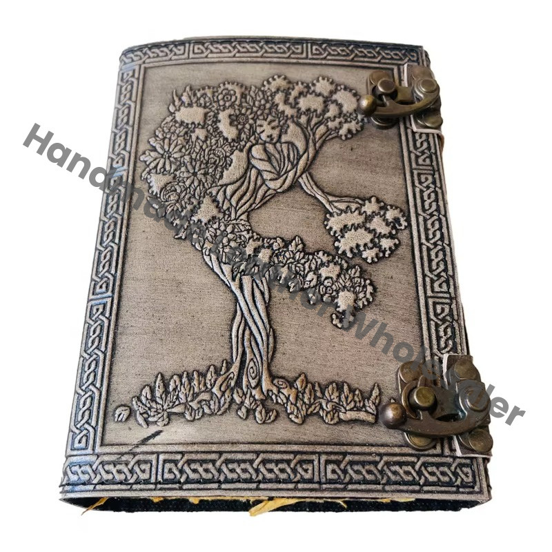 Tree Life Leather Journal Handmade Vintage Antique Writing Travel Regular Hand Design Sketchbook Planner Spell Wiccan Hardcover