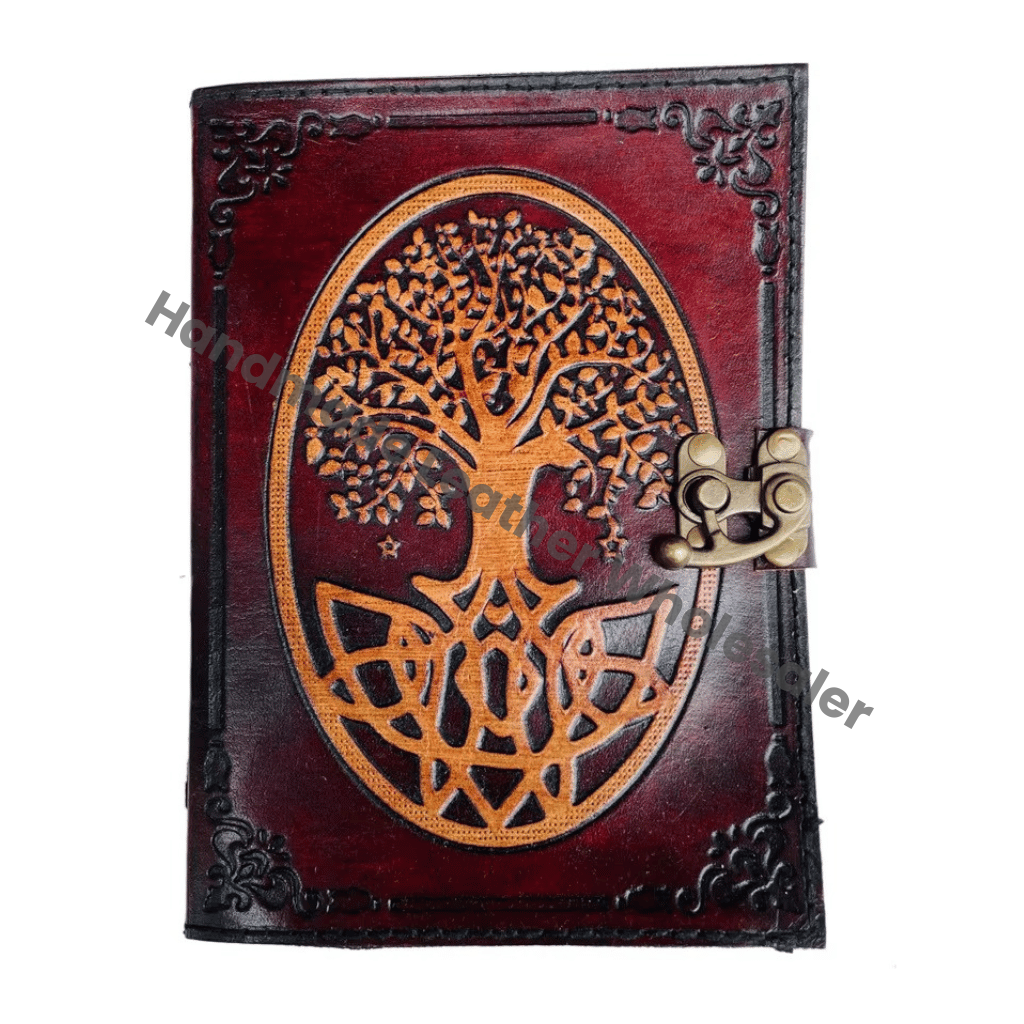 Tree Life Leather Journal Thermal Vintage Yellow Genuine Deckle Art Pages Travel Happy Wiccan Spells Writing Planner Gift