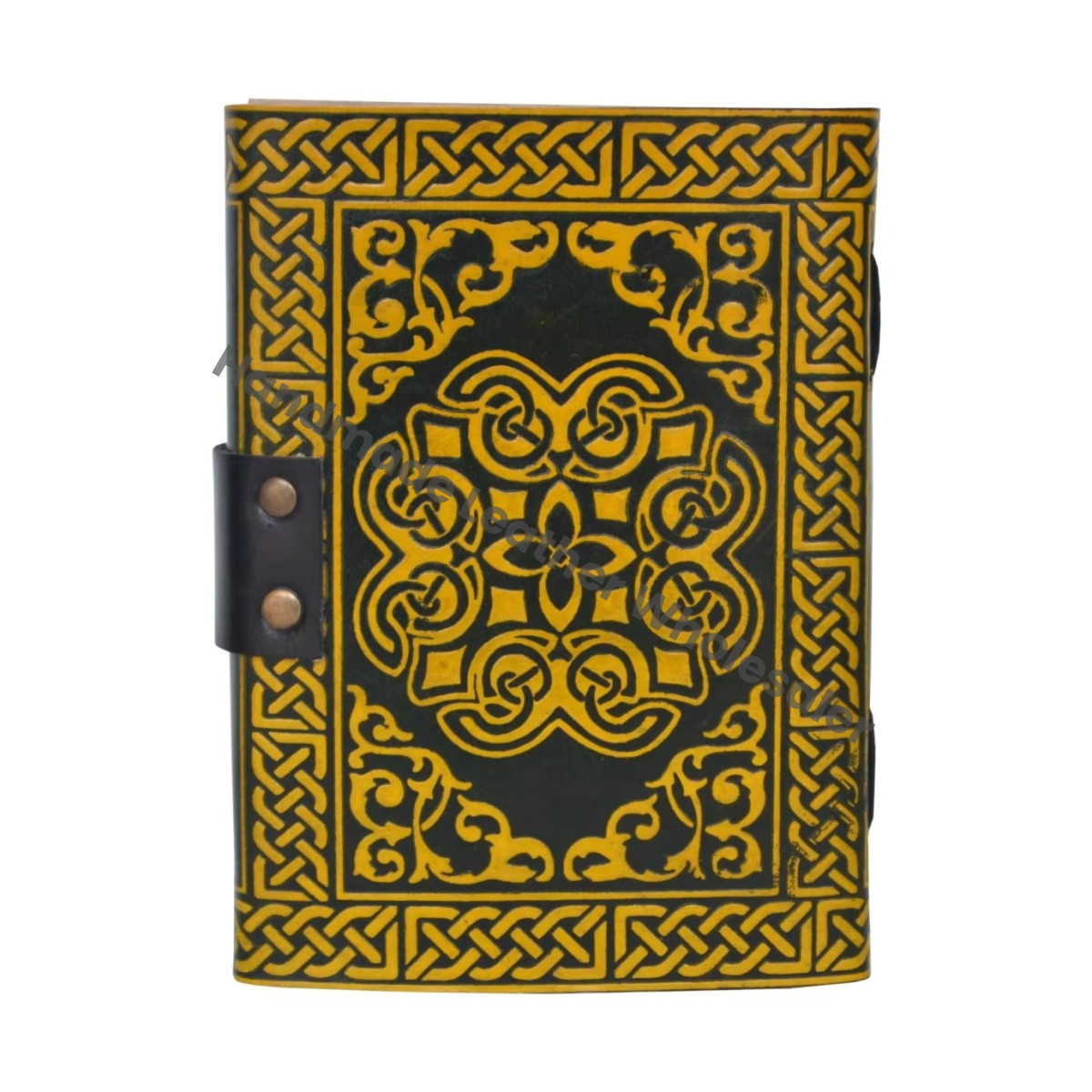Tree Life Leather Journal Vintage Handmade Black Yellow Custom Logo Gift Notebooks for Women Large Travel Planner Sketchbook