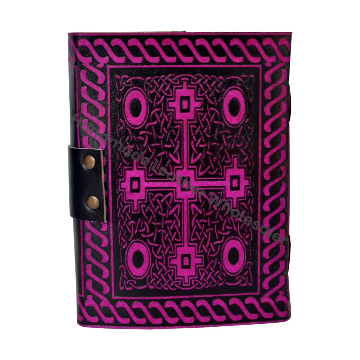 Tree Life Leather Journal Woman Large Sketchbook Black & Pink Handmade Vintage Hardcover Gift Supplies