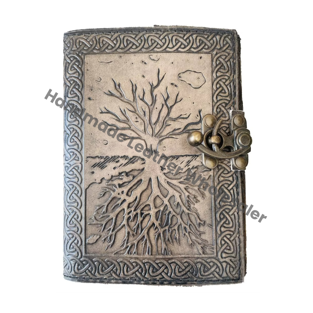 Tree of Life Journal Handmade Vintage Leather Diary Deckle Edge Paper Notebook Premium Antique Diary Charcoal Spell Book
