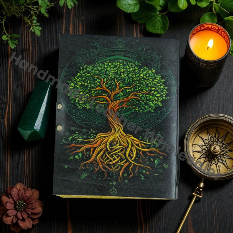 Tree of Life Leather Grimoire: Book of Shadows