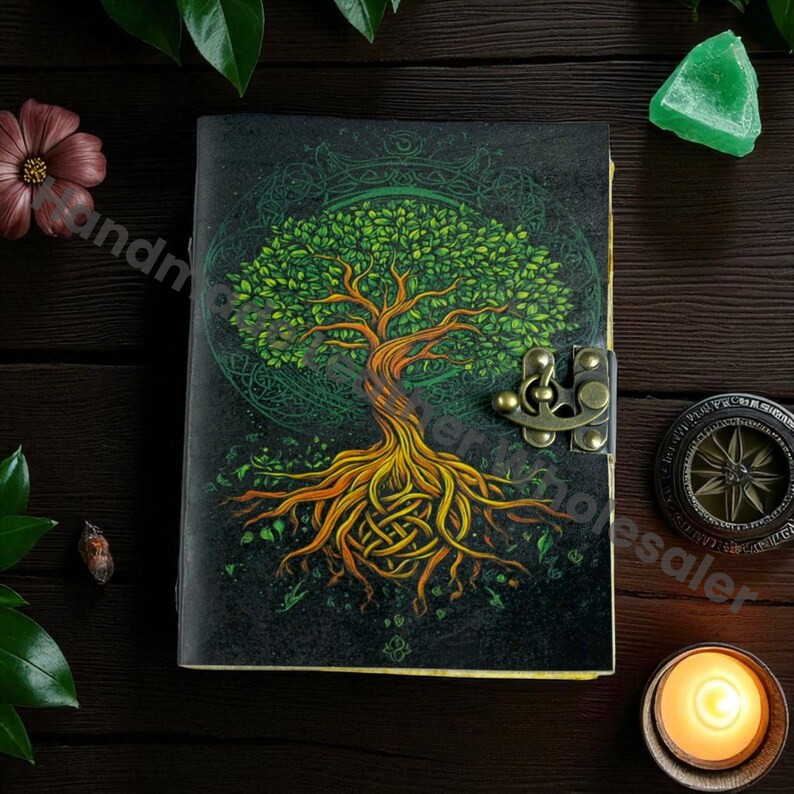 Tree of Life Leather Grimoire: Book of Shadows