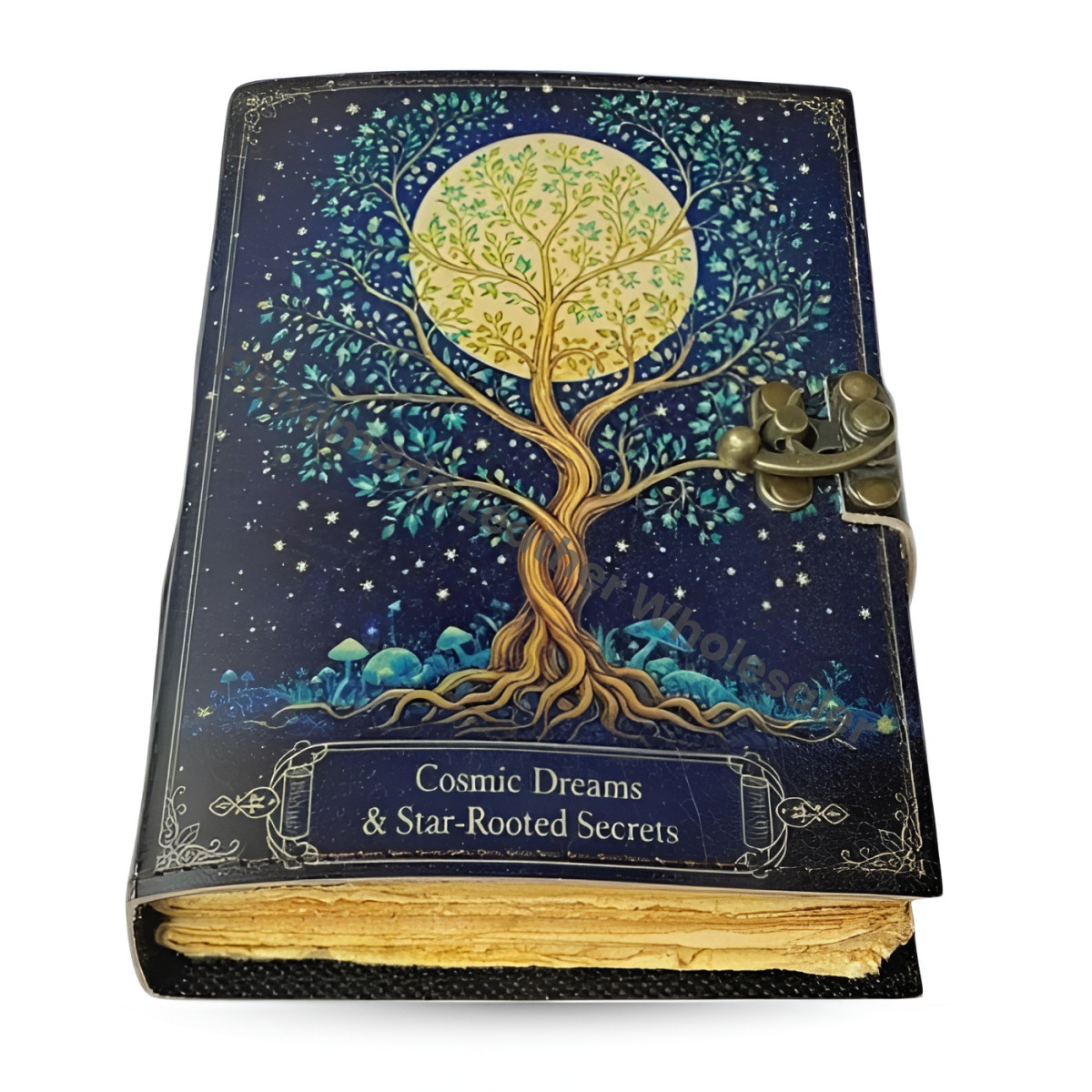 Tree of Life Leather Grimoire – Book of Shadows, Vintage Witchcraft Spellbook, Wiccan Pagan Gothic Journal, Witchy Gift