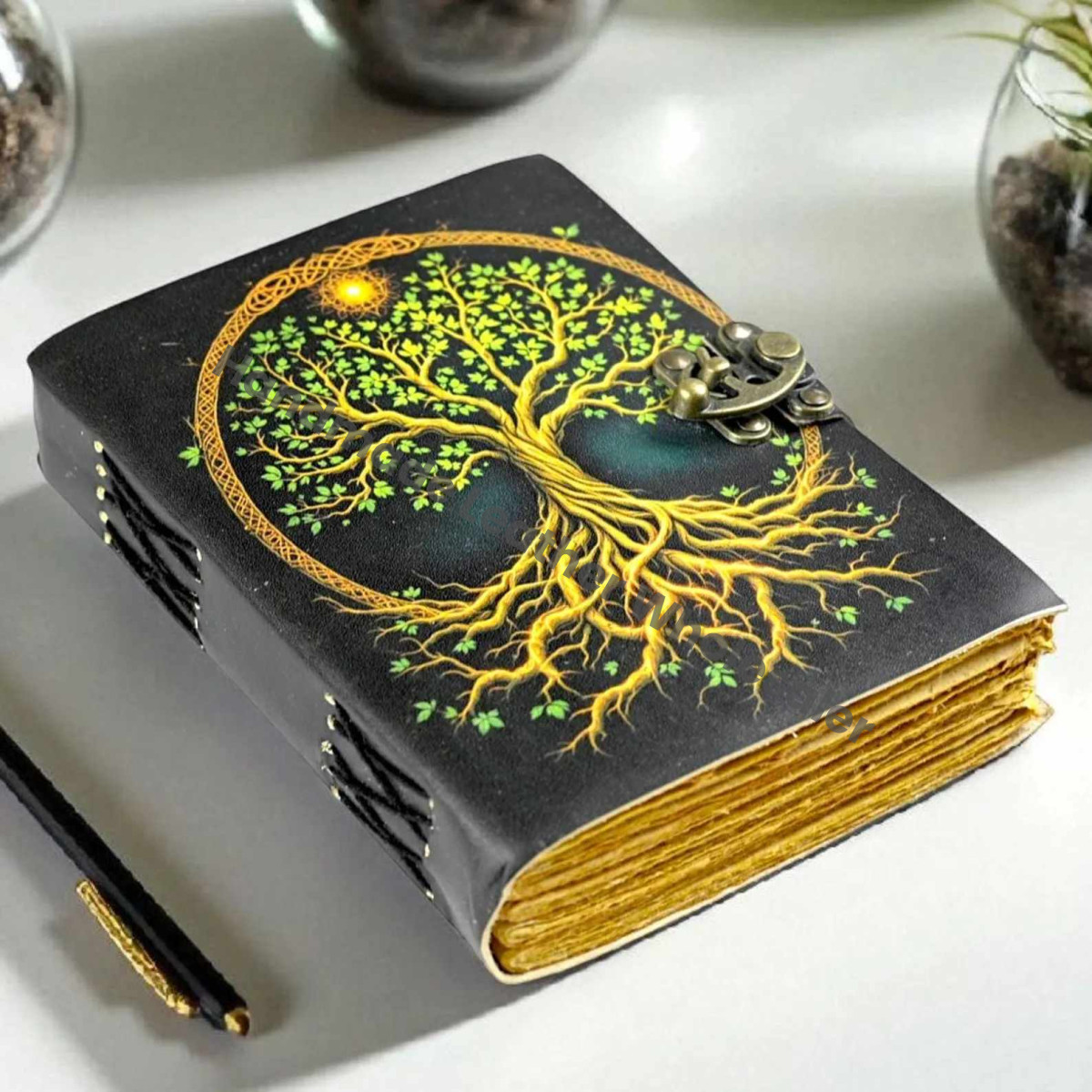 Tree of Life Leather Grimoire Journal: Book of Shadows