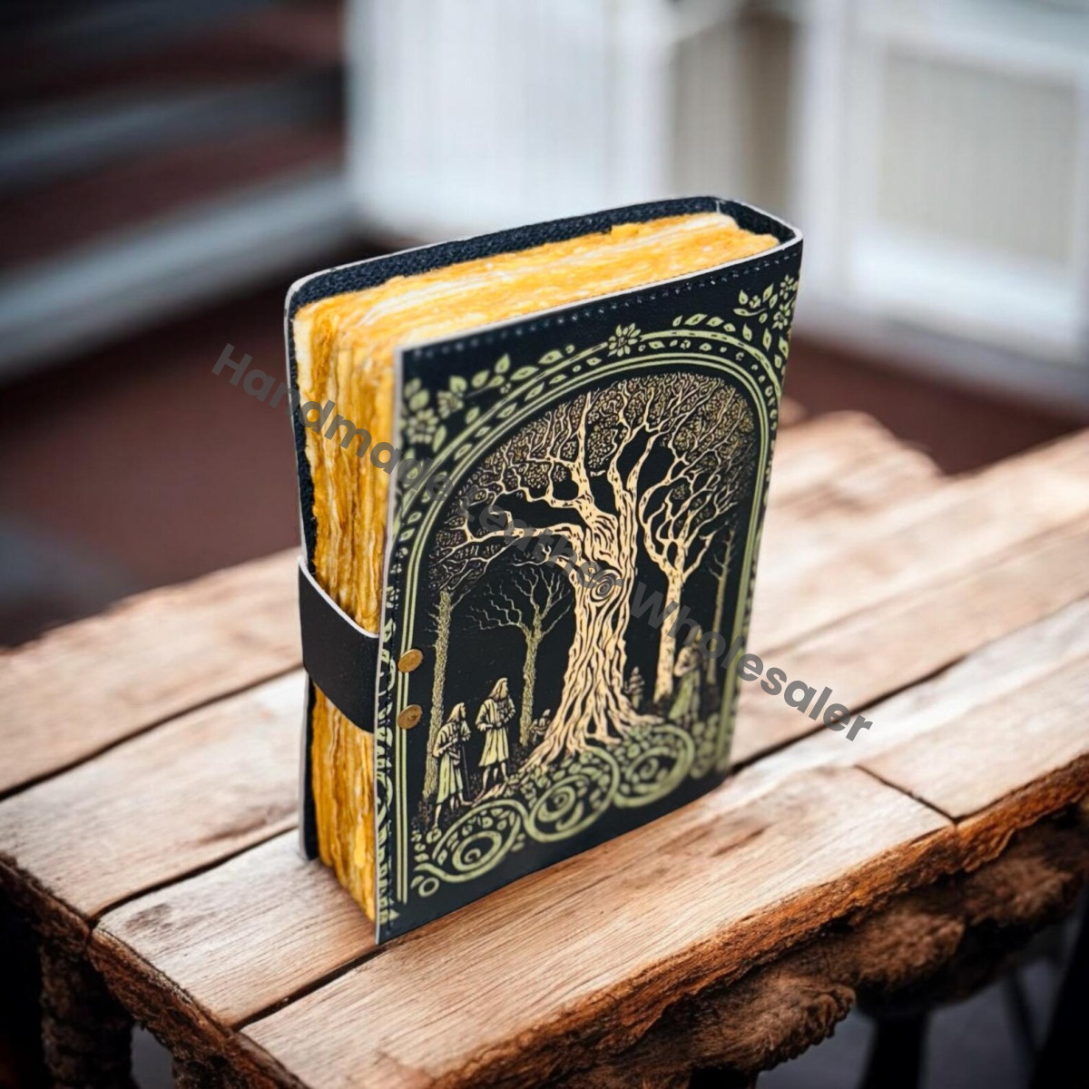 Tree of Life Leather Grimoire Journal: Blank Book of Shadows