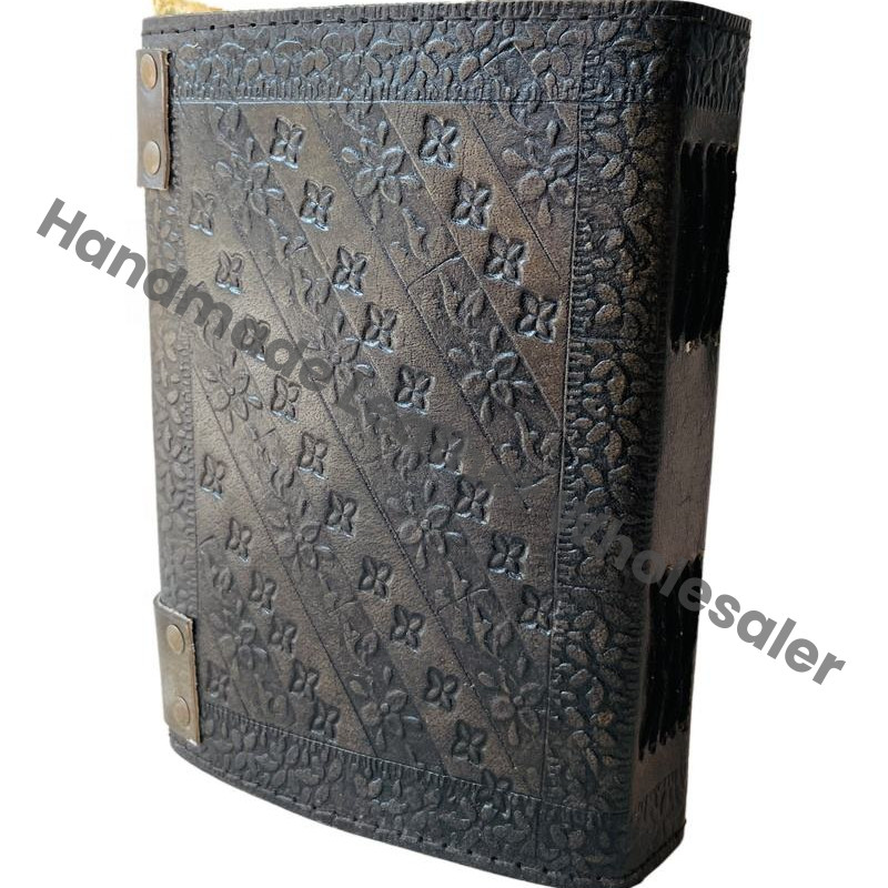 Tree of life Leather Journal Antique Embossed Charcoal Book of Spells Prop Handmade Paper Personal Organizer Gift for Him her