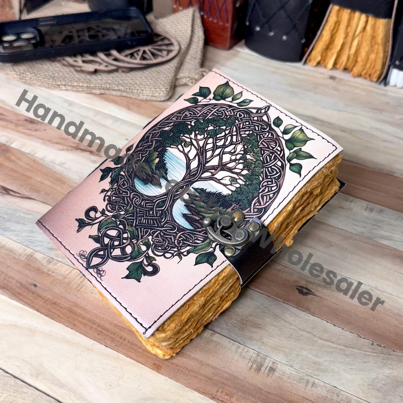 Tree Of Life Leather Journal: Blank Book of Shadows, Celestial Gifts