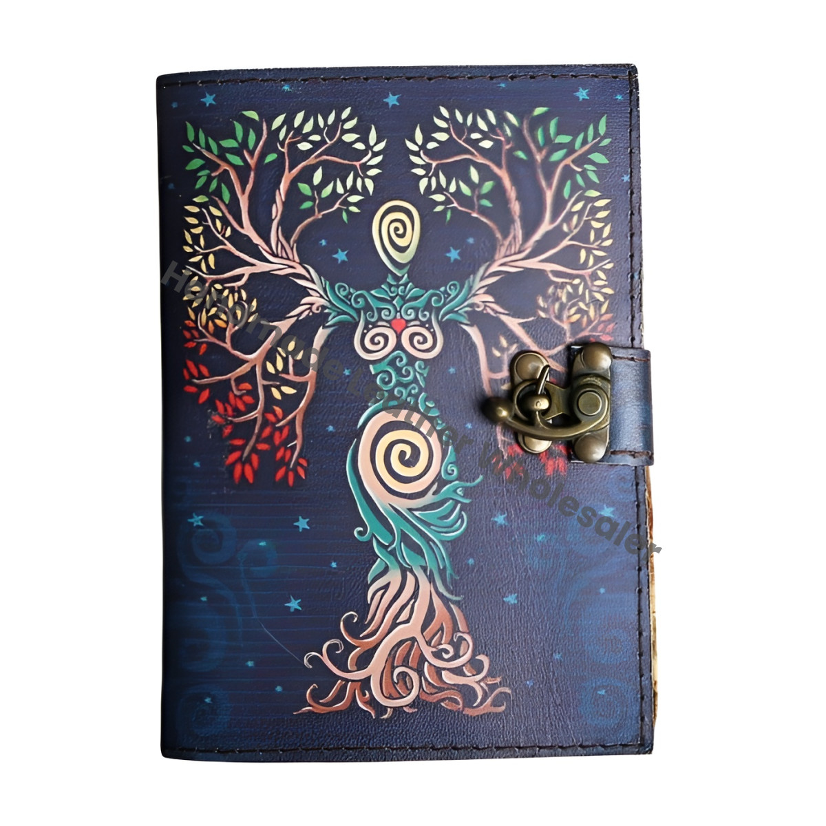 Tree of Life Leather Journal • Blank Spell Book, Deckle Edge Paper