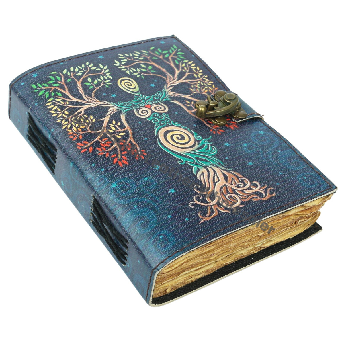 Tree of Life Leather Journal • Blank Spell Book, Deckle Edge Paper