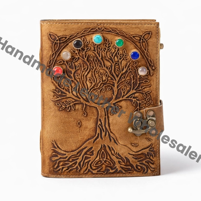 Tree Of Life Leather Journal, Grimoire Notebook, Handmade Vintage Look Diary