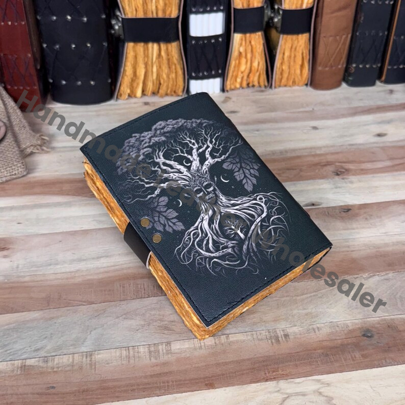 Tree of Life Leather Journal: Grimoire Spell Book, 400 Page Celestial Gift