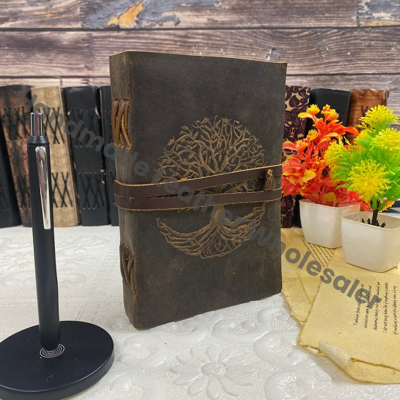 Tree of Life Leather Journal: Handmade Grimoire Spell Book