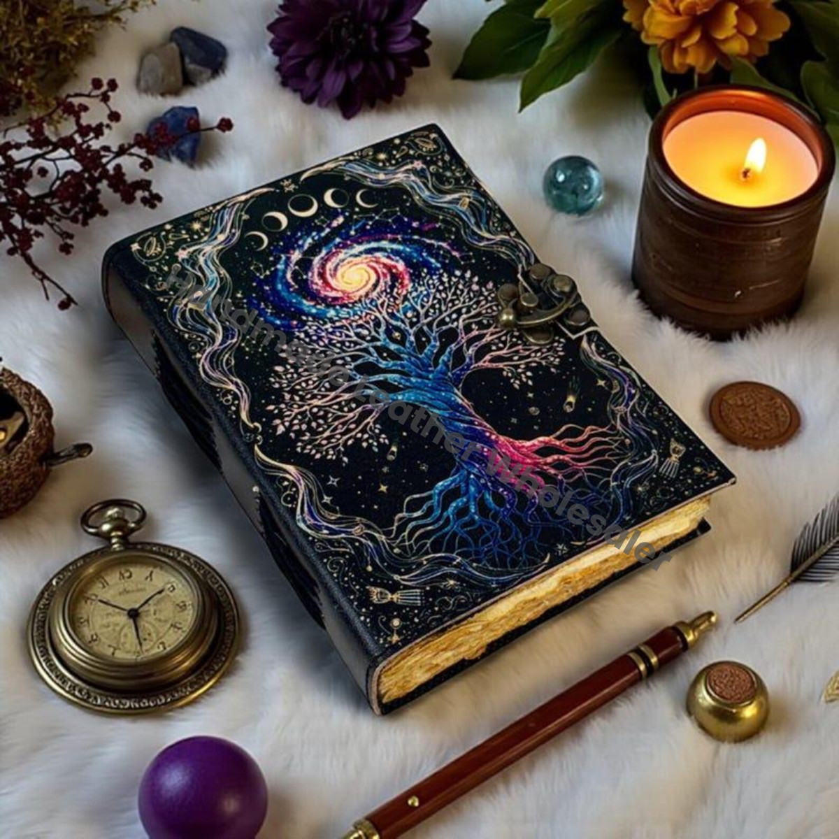 Tree of Life Leather Journal – Handmade Vintage Grimoire, Spell Book of Shadows, Wiccan Notebook, Witchcraft Journal