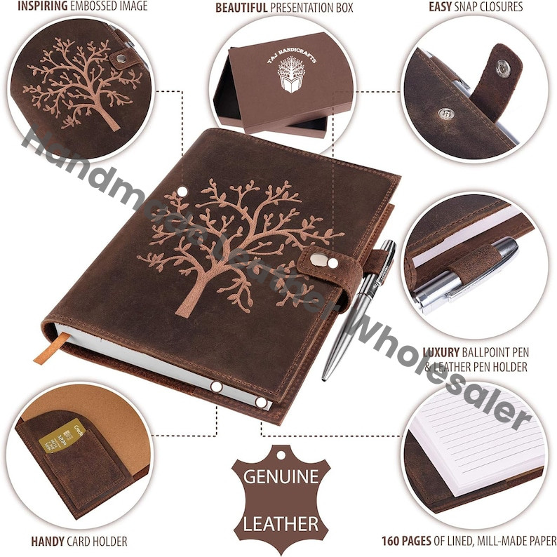 Tree of Life Leather Journal Notebook Handmade Sketchbook