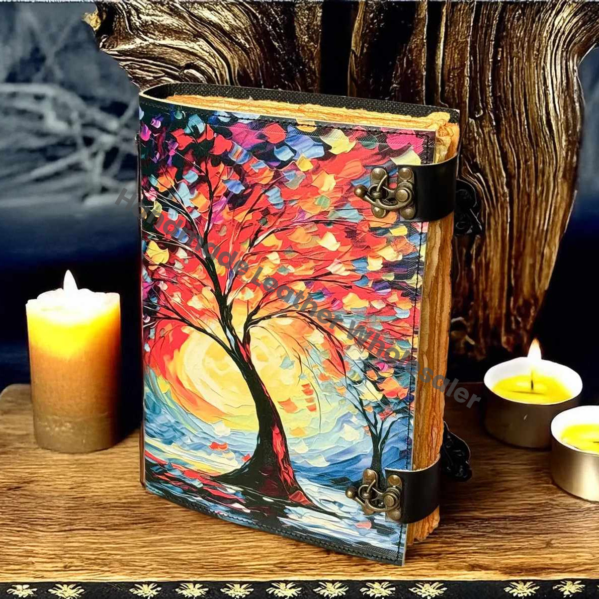 Tree of Life Leather Journal, Vintage Grimoire, Book of Shadows