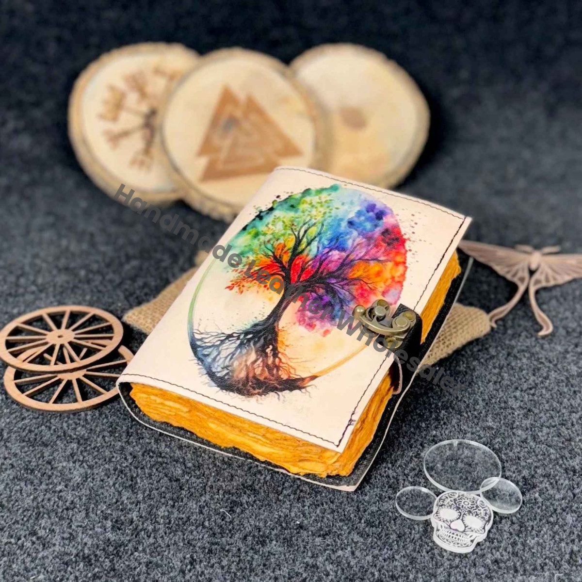 Tree of Life Leather Journal: Vintage Handmade Deckle Edge Paper