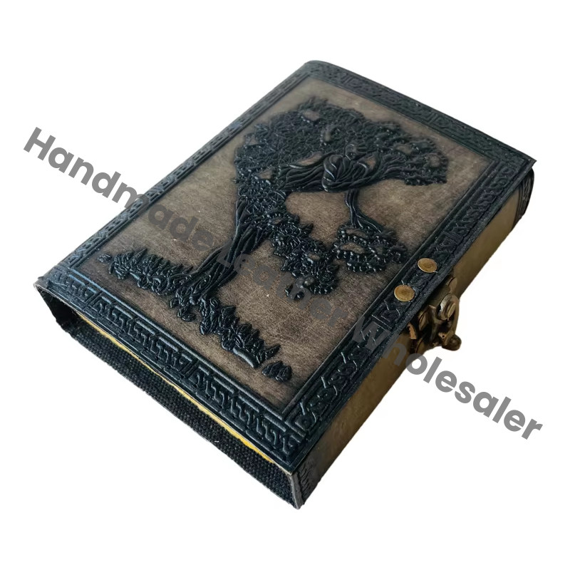 Tree of Life Mother Handmade Leather Journal Deckle Paper Embossed Leather Bound Writing Notebook Diary Best Gift Women Diary