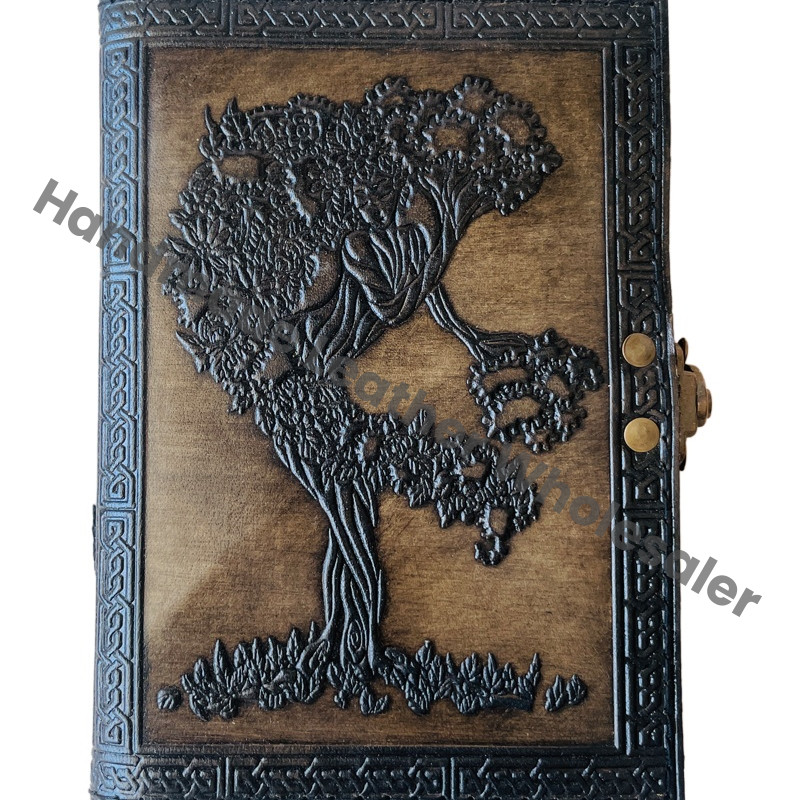 Tree of Life Mother Handmade Leather Journal Deckle Paper Embossed Leather Bound Writing Notebook Diary Best Gift Women Diary